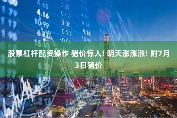 股票杠杆配资操作 猪价惊人! 明天涨涨涨! 附7月3日猪价