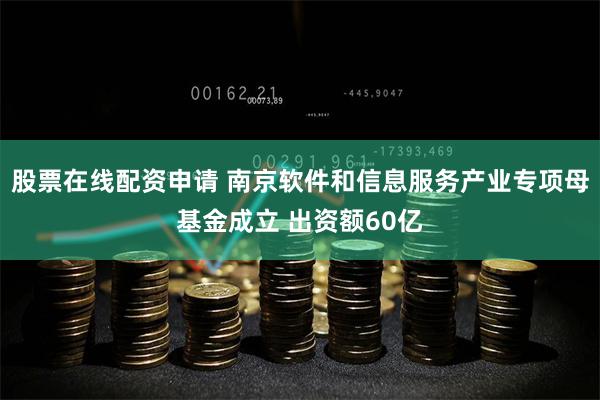 股票在线配资申请 南京软件和信息服务产业专项母基金成立 出资额60亿