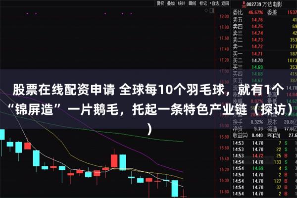 股票在线配资申请 全球每10个羽毛球，就有1个“锦屏造” 一片鹅毛，托起一条特色产业链（探访）